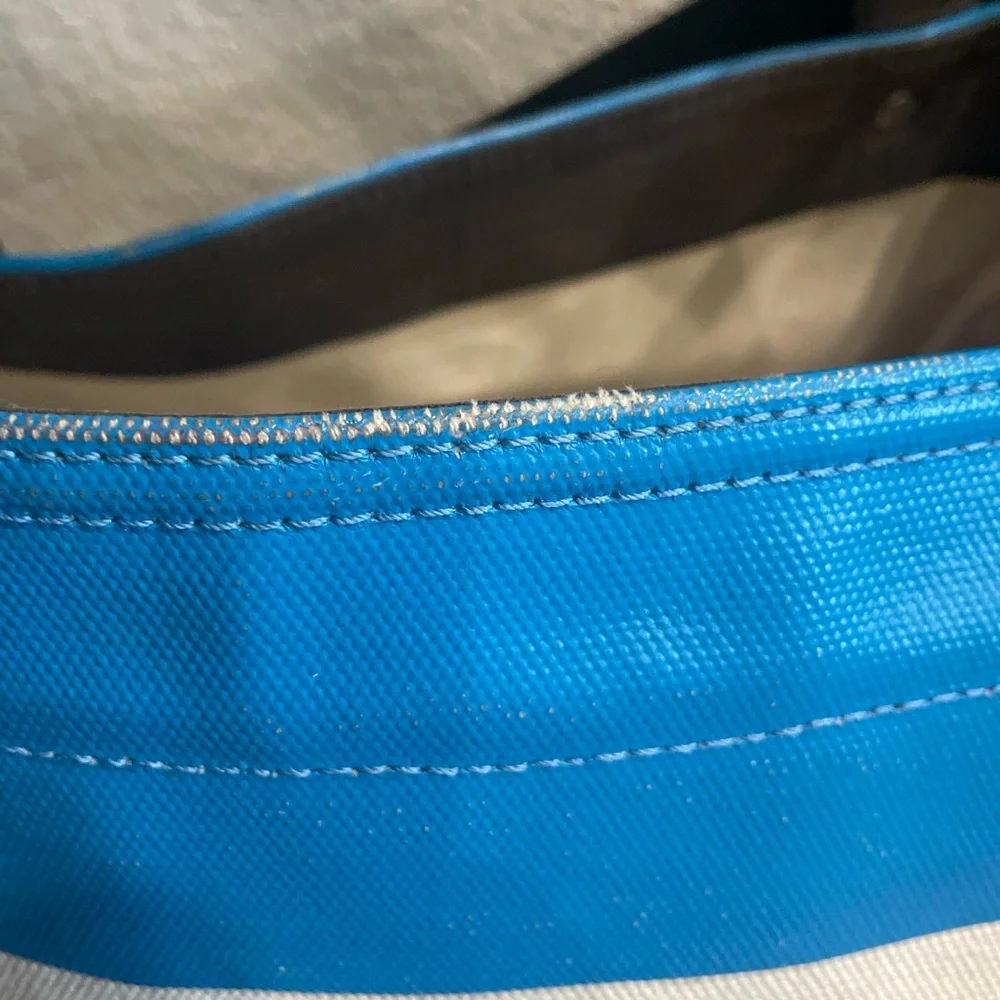 Canvas Tote Bag with Blue & Red Accent - Jack Spade